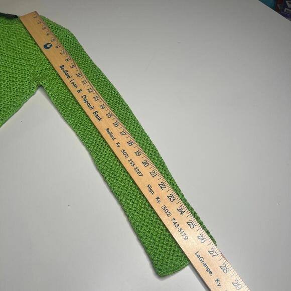 Relativity Women’s Green Mesh Knit Sweater Size S – Lightweight Long Sleeve Mesh - Picture 2 of 7